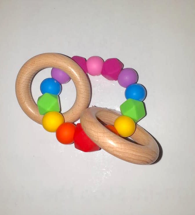 Teething Rattle Ring - Various Colours - Image 2