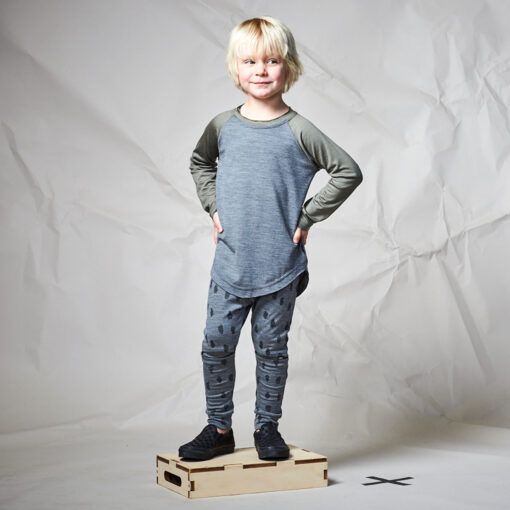 Merino Slasher Leggings - Charcoal Marle Stipple