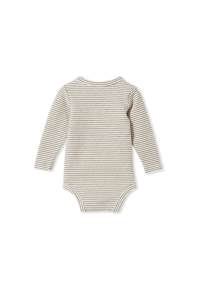 Oatmeal Stripe Rib Bodysuit - Image 2