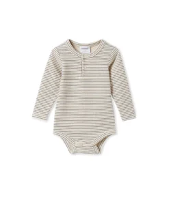 Oatmeal Stripe Rib Bodysuit