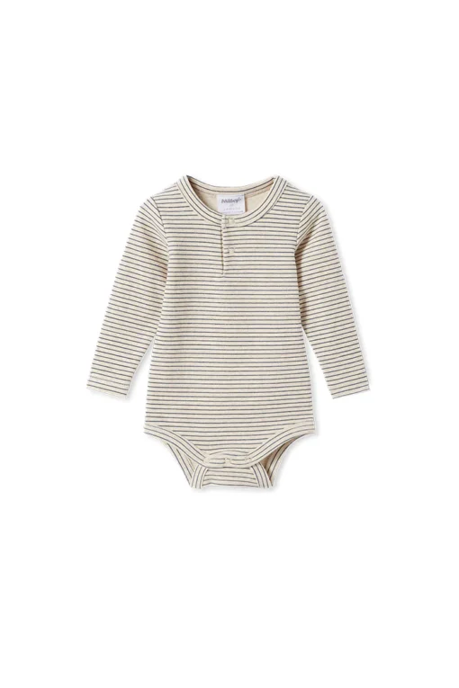 Oatmeal Stripe Rib Bodysuit