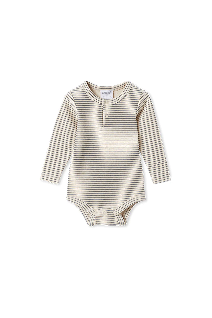 Oatmeal Stripe Rib Bodysuit