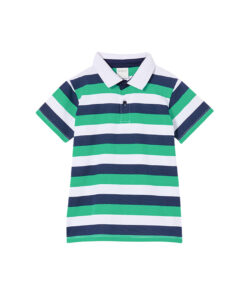 Green Stripe Summer Rugby Polo