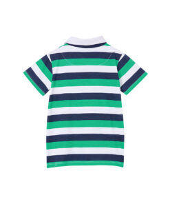 Alternative view of Green Stripe Summer Rugby Polo