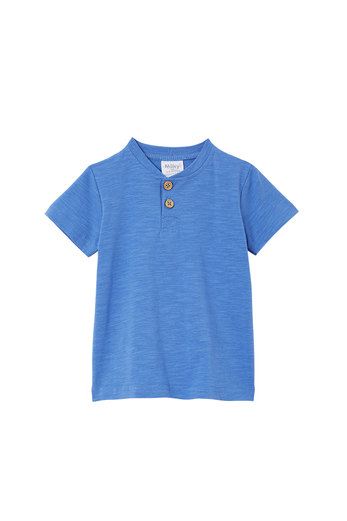 Ice Blue Henley Tee - By Milky