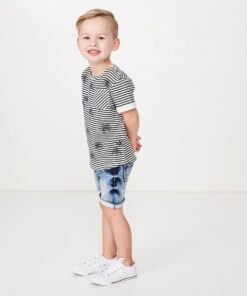 Knit Denim Shorts