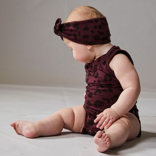 Merino Headband  Mulberry Cheetah - Image 2