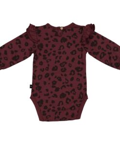 Alternative view of Merino Luna Bodysuit - Mulberry Cheetah