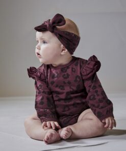 Merino Luna Bodysuit - Mulberry Cheetah