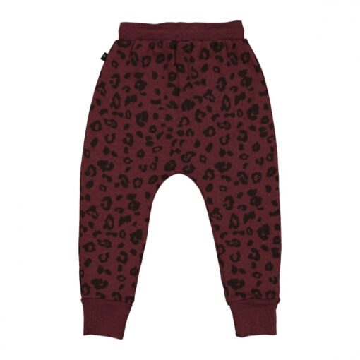 Merino Dropcrotch Trackies -  Mulberry Cheetah - Image 2