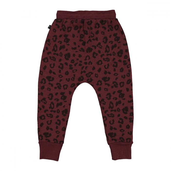 Merino Dropcrotch Trackies -  Mulberry Cheetah - Image 2