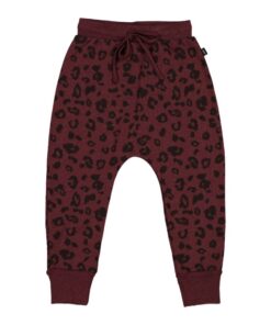 Merino Dropcrotch Trackies -  Mulberry Cheetah