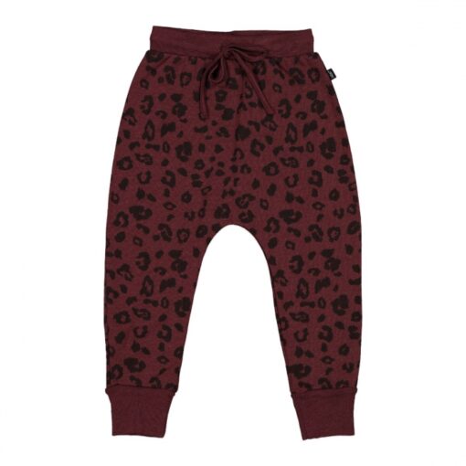 Merino Dropcrotch Trackies -  Mulberry Cheetah