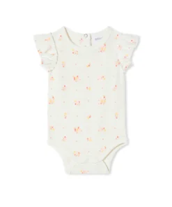 White Posy Rib Bodysuit