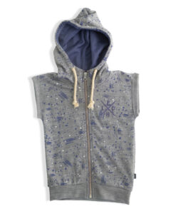 Merino Dakota Zip Vest - Ash Marle Scribble