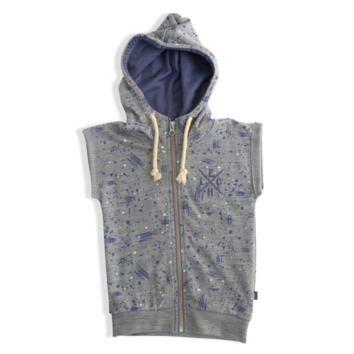 Merino Dakota Zip Vest - Ash Marle Scribble
