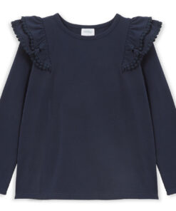Alternative view of Navy Detail Frill Tee