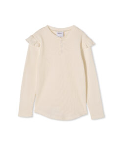 Off White Ribbed L/S Tee