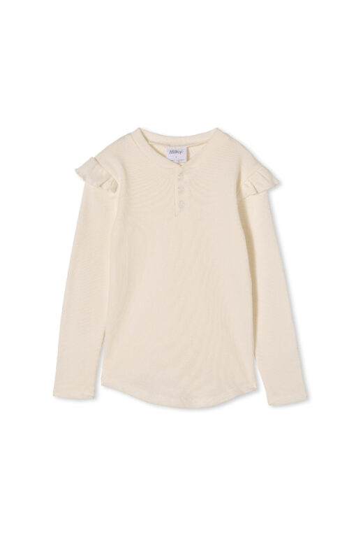Off White Ribbed L/S Tee