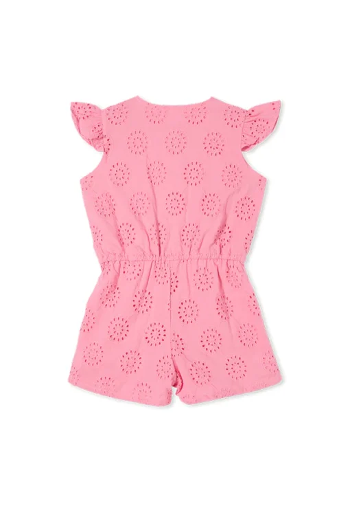 Broderie Playsuit Pink - Image 2