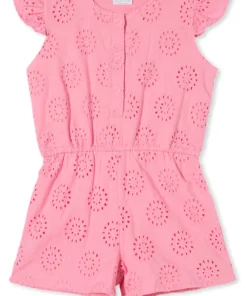 Broderie Playsuit Pink