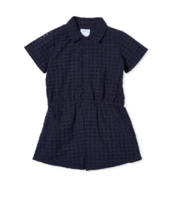 Broderie Playsuit - Navy