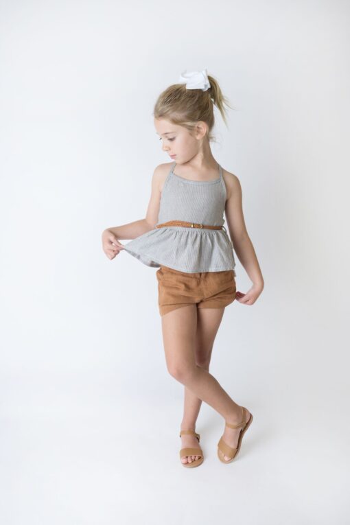 Shorts - Bronze Linen Tailored Shorts - Image 3