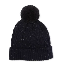 Alternative view of Navy Fleck Beanie