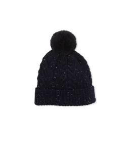 Navy Fleck Beanie