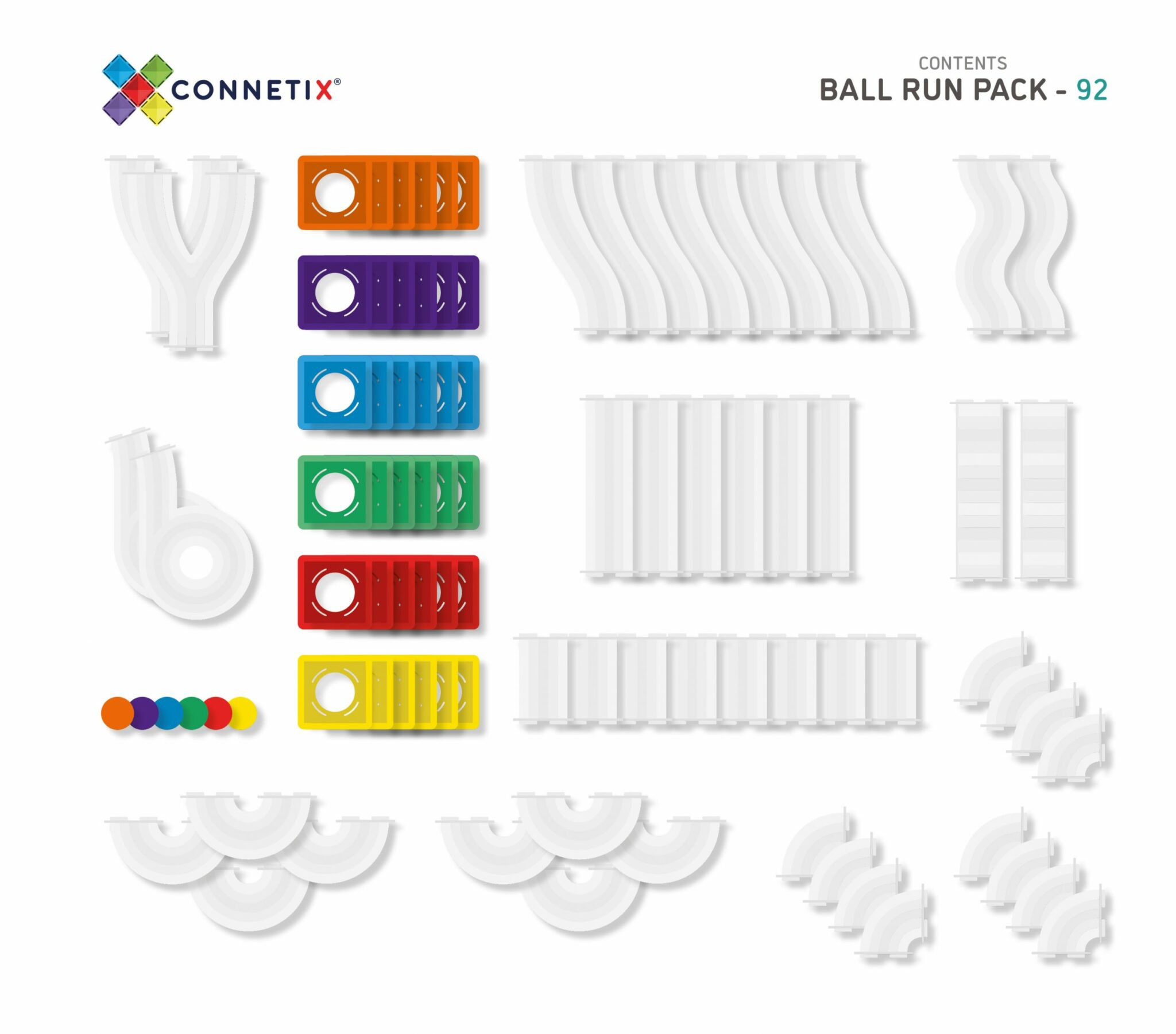 Rainbow 92 Piece Ball Run Pack - Image 7