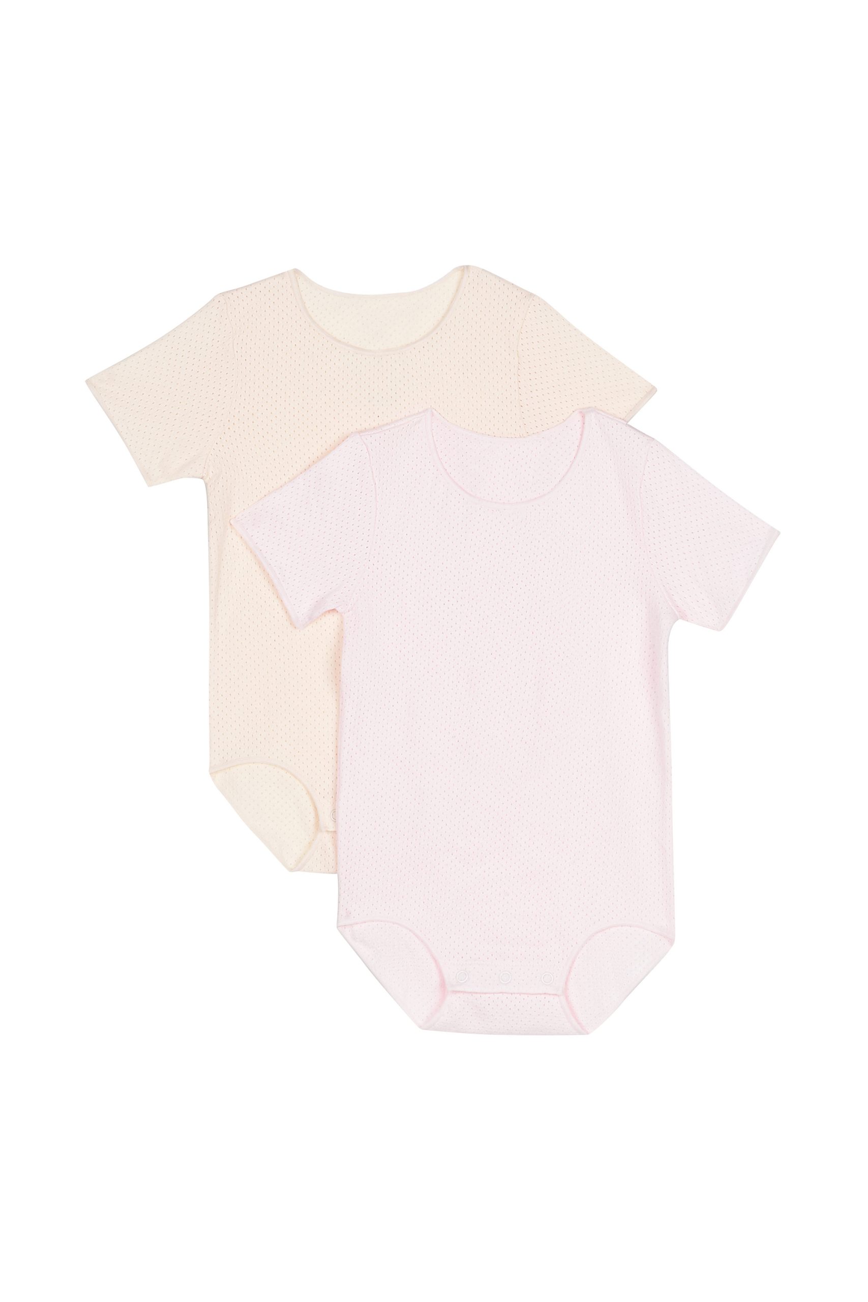 Balllet Slipper Pink/Almond White Wondercool Eyelet Bodysuit 2pk