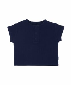 Cheesecloth Henley Tee - Black Sea