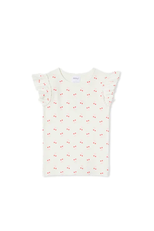White Cherry Rib Tee