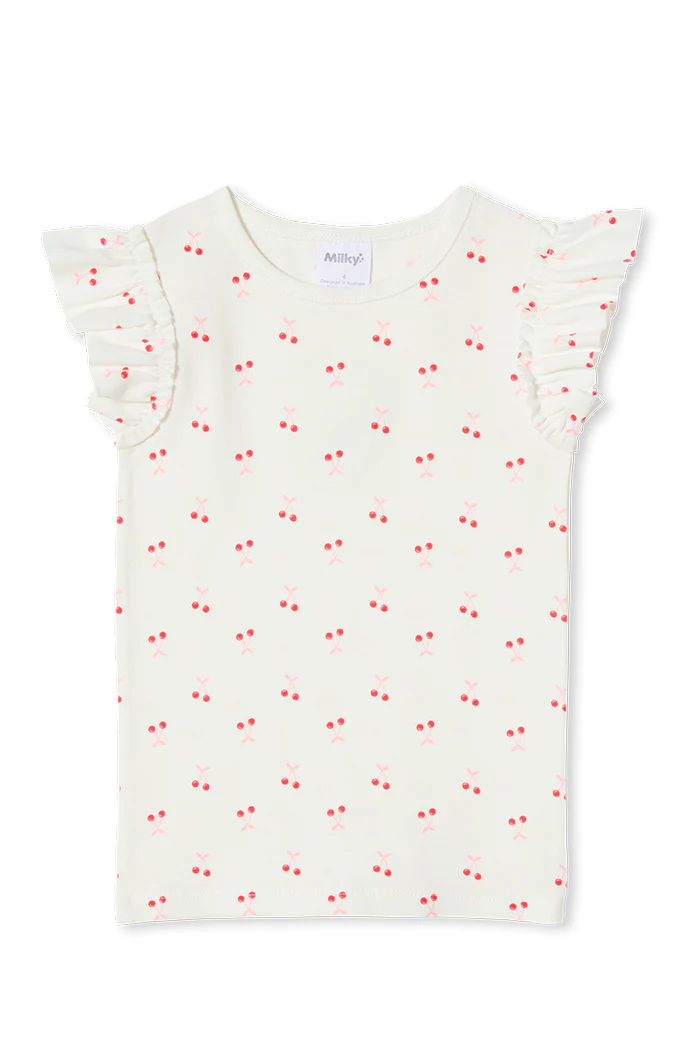 White Cherry Rib Tee - Image 2