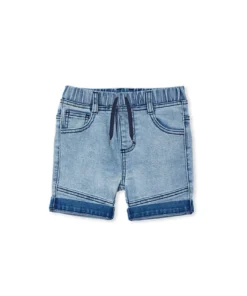 Knit Denim Shorts