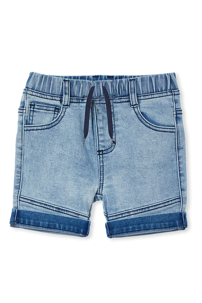 Knit Denim Shorts - Image 5