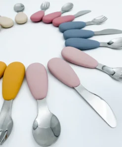 Cutlery Set Metal/Silicon - Petite Eats 3 piece