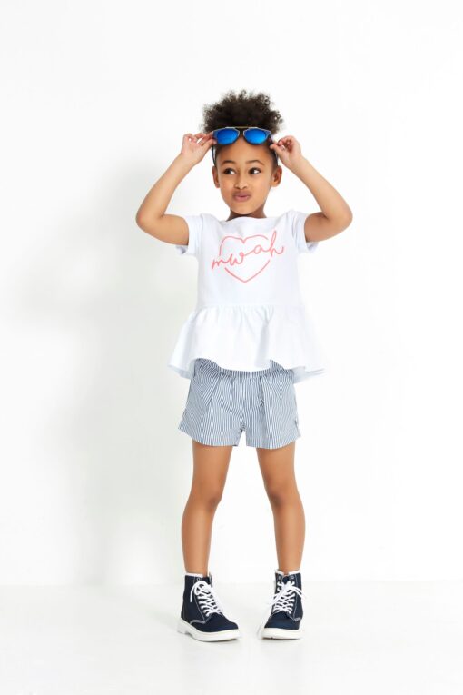 Shorts - Angelique - Denim Blue Stripe - Image 2