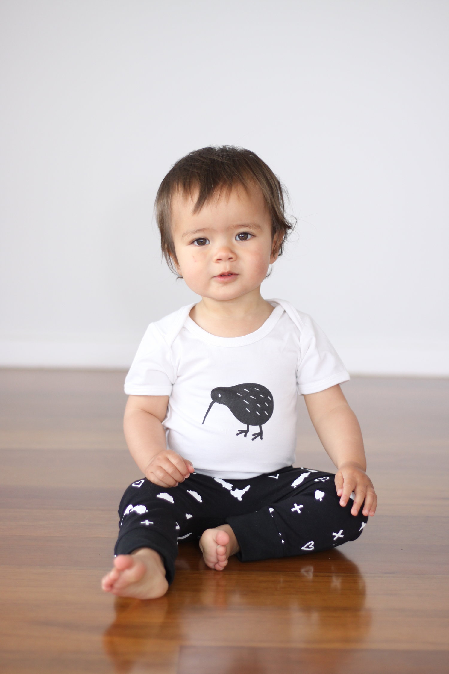 Kiwi Bodysuit/Pants Set - Black & White - From NZ with love - Image 2