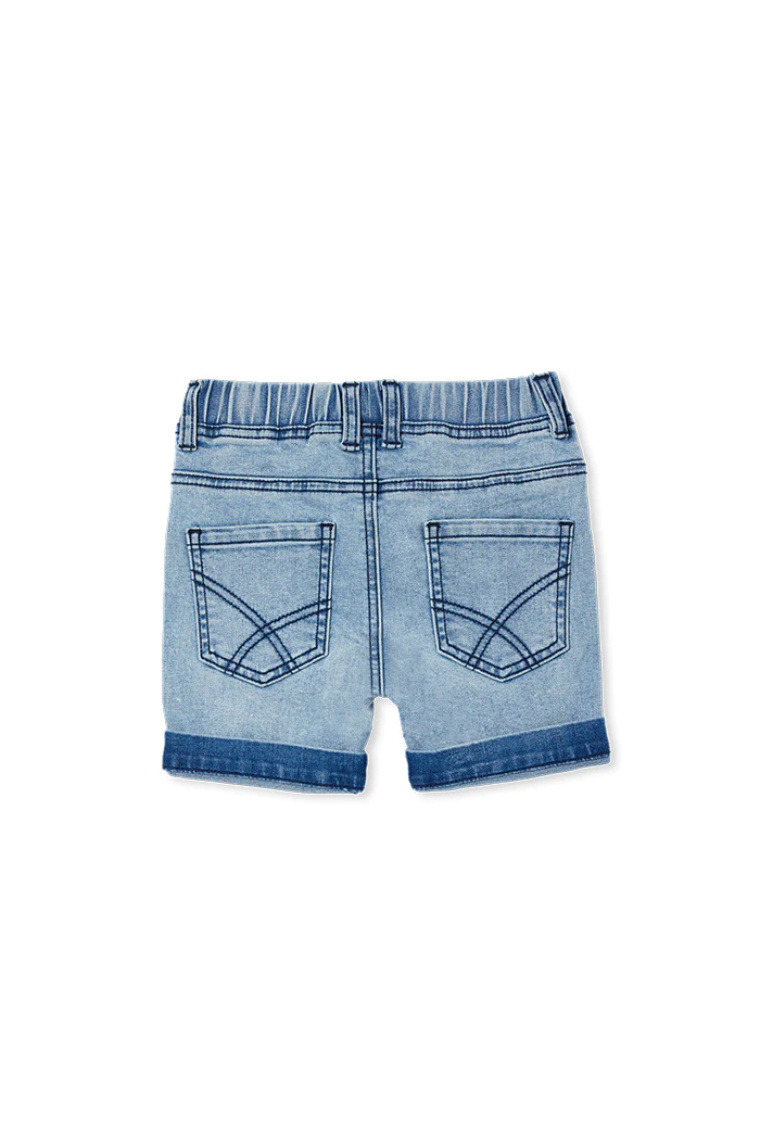 Knit Denim Shorts - Image 4