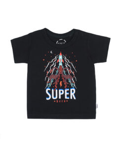 Super Hero Rocket Black Tee