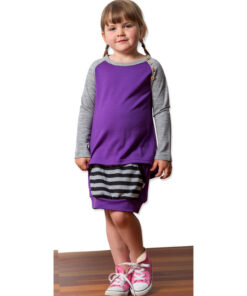 Grape/Silver Stripe Roo Merino Skirt