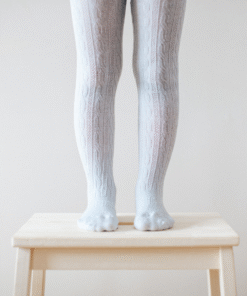Snow Grey Merino Cable Tights