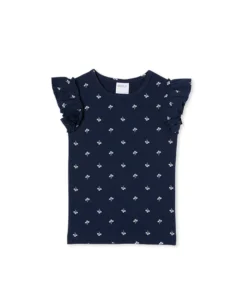 Navy Floral Rib Tee
