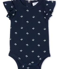 Alternative view of Navy Floral Rib Bodysuit