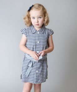 Dress - Navy Check Miley