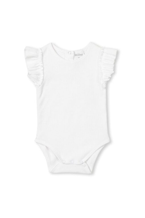 Bodysuit Ribbed - White (size 00 only)