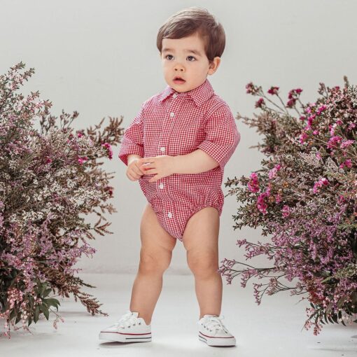 Jackson Gingham Shirt Romper - Image 2