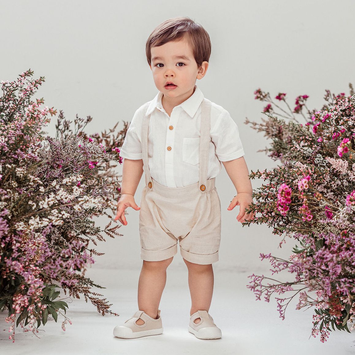 Finley Linen Suspender Shorts