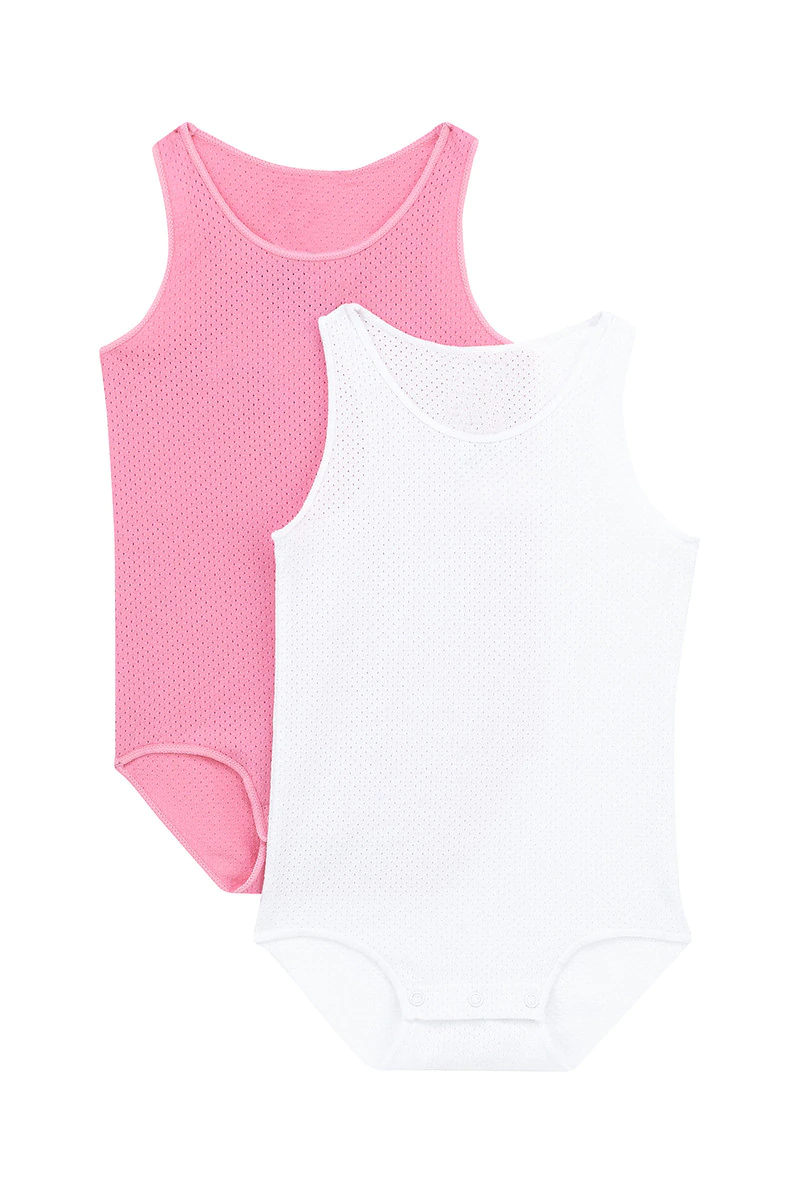 Scuba Pink/White Wondercool Eyelet Singletsuit